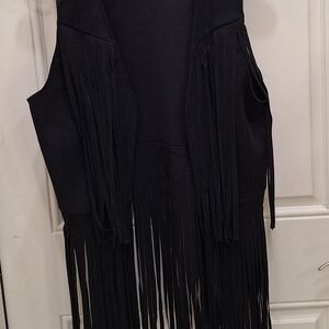 Black Fringe Vest